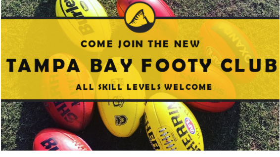 Come join the Tampa Bay Footy Club, all skill levels welcome